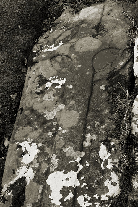 Celtic cross carved grave slab