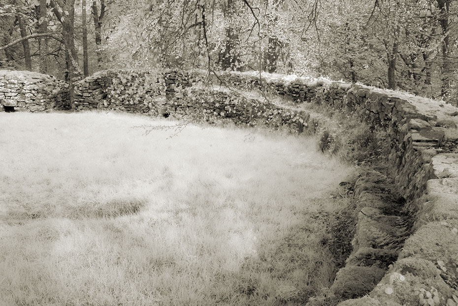 Interior of Clogher Stone Fort with entrance top left