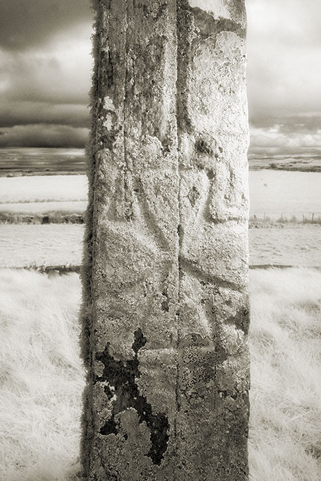 Detail of cross on Doonfeeny Standing Stone