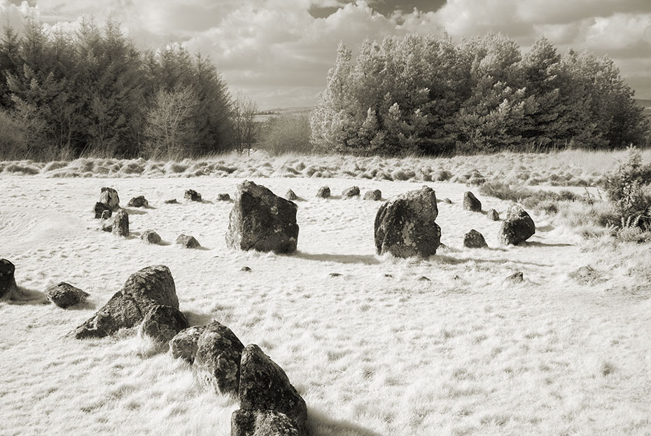 Stone circle with larger entrance stones