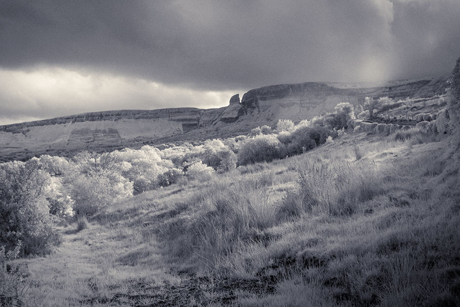 Shesknan view, with Eagle Rock - Infrared