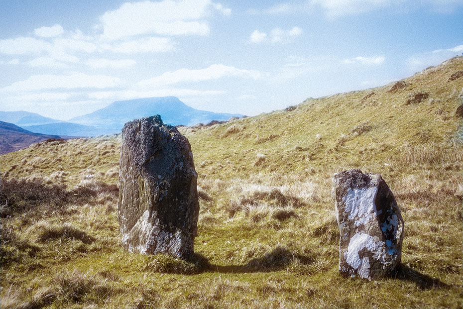 Barnes Lower stone row with Muckish Mountain